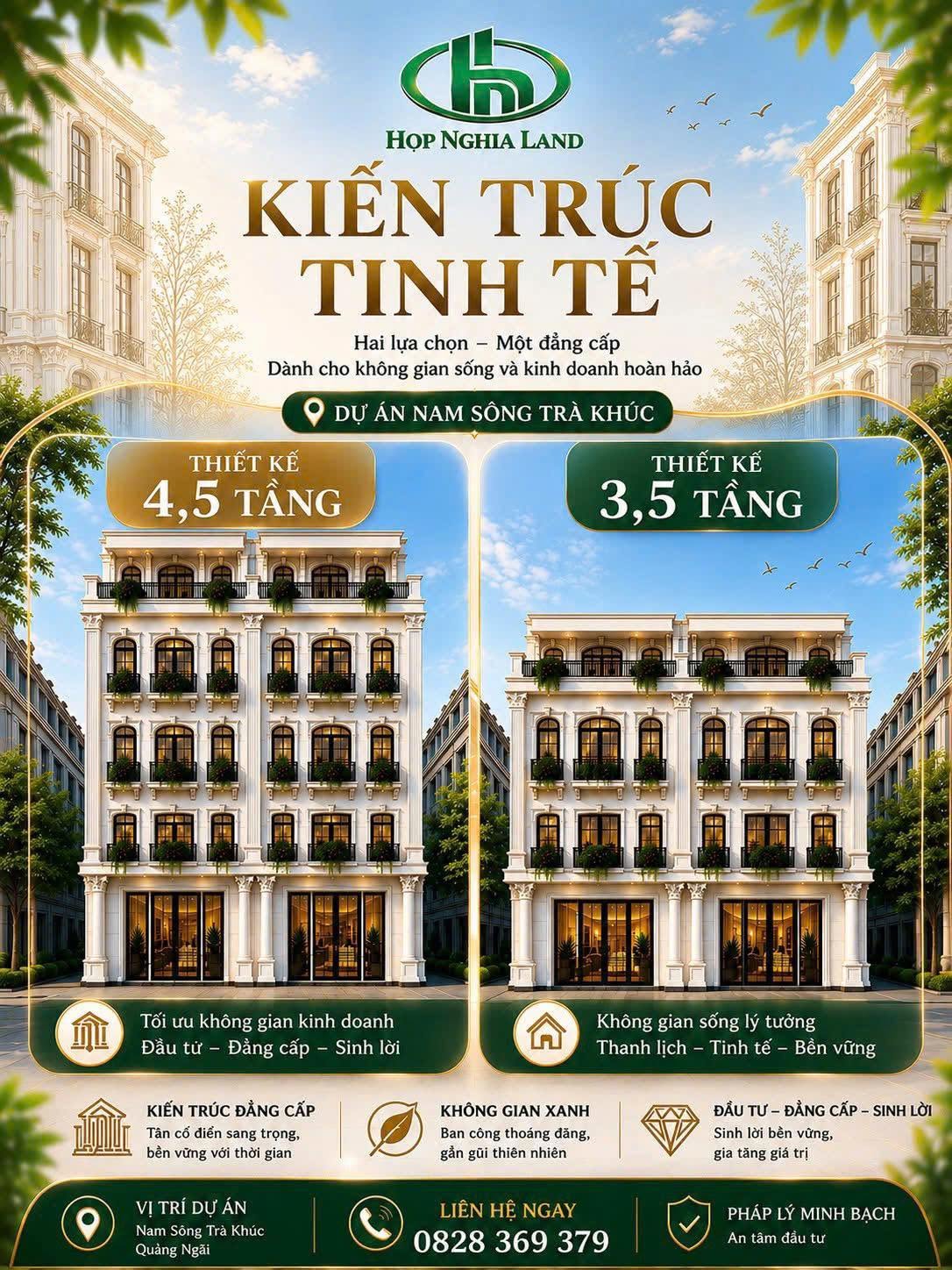 Hai lựa chọn thiết kế 3,5 và 4,5 tầng